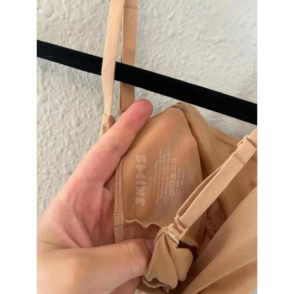SKIMS beige mesh brief bodysuit size S. EUC - Picture 3 of 4